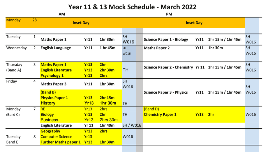 Instructions For Schedule 1 2022 Exams Information - The Sir Robert Woodard Academy